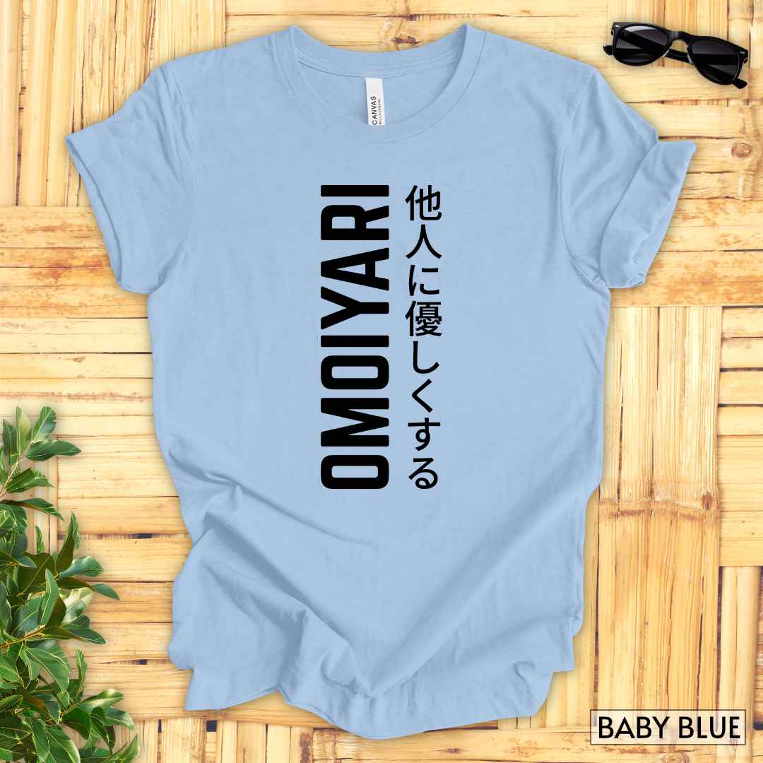 Omoiyari Mindset, Be Kind to Others T-Shirt__Baby Blue__ Mockup Unisex T-Shirt