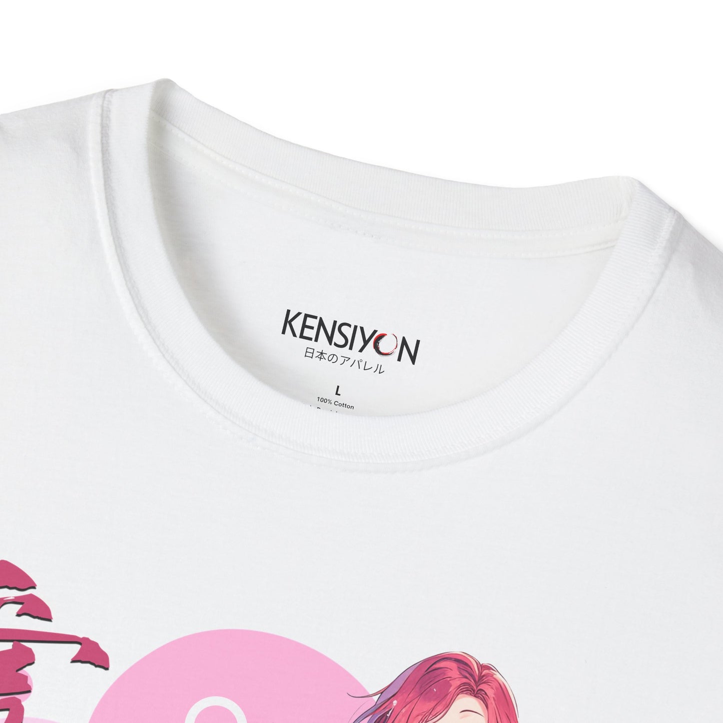 Anime Teen Love v1 T-Shirt__White__ Neck Label Mockup
