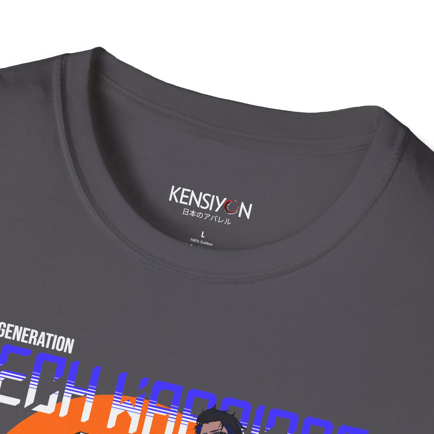 New Generation Tech Warriors for Hire Unisex T-Shirt__Charcoal__ Neck Label Mockup