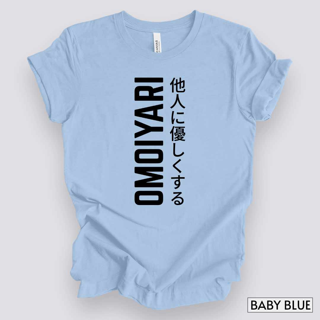 Omoiyari Mindset, Be Kind to Others T-Shirt__Baby Blue__ Mockup Unisex T-Shirt