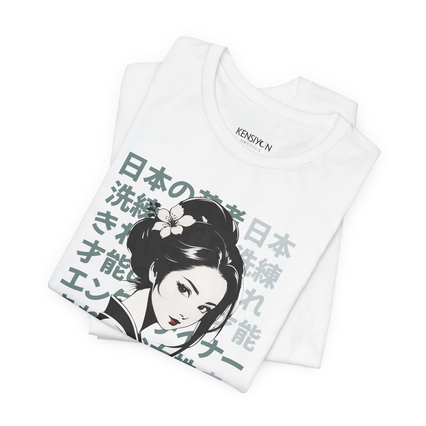 Sophisticated and Talented Geisha T-Shirt__White__ Folded Unisex T-Shirt