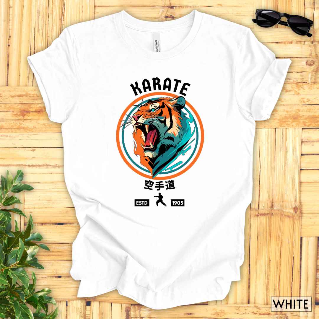 Karate Tiger T-Shirt__White__ Mockup Unisex T-Shirt