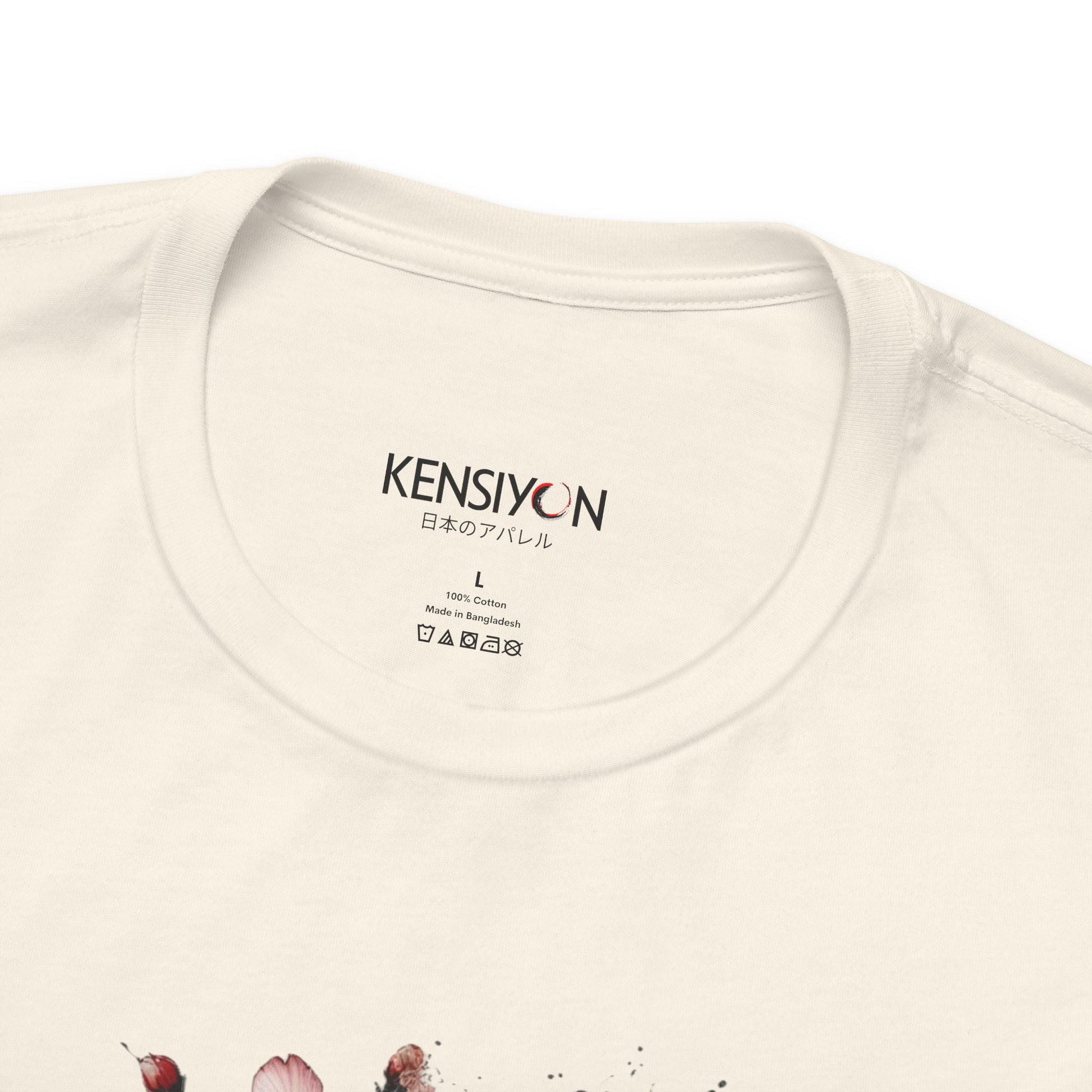 Koi Fish Sumi-e Swirl T-Shirt__Natural__ Neck Label Unisex T-Shirt
