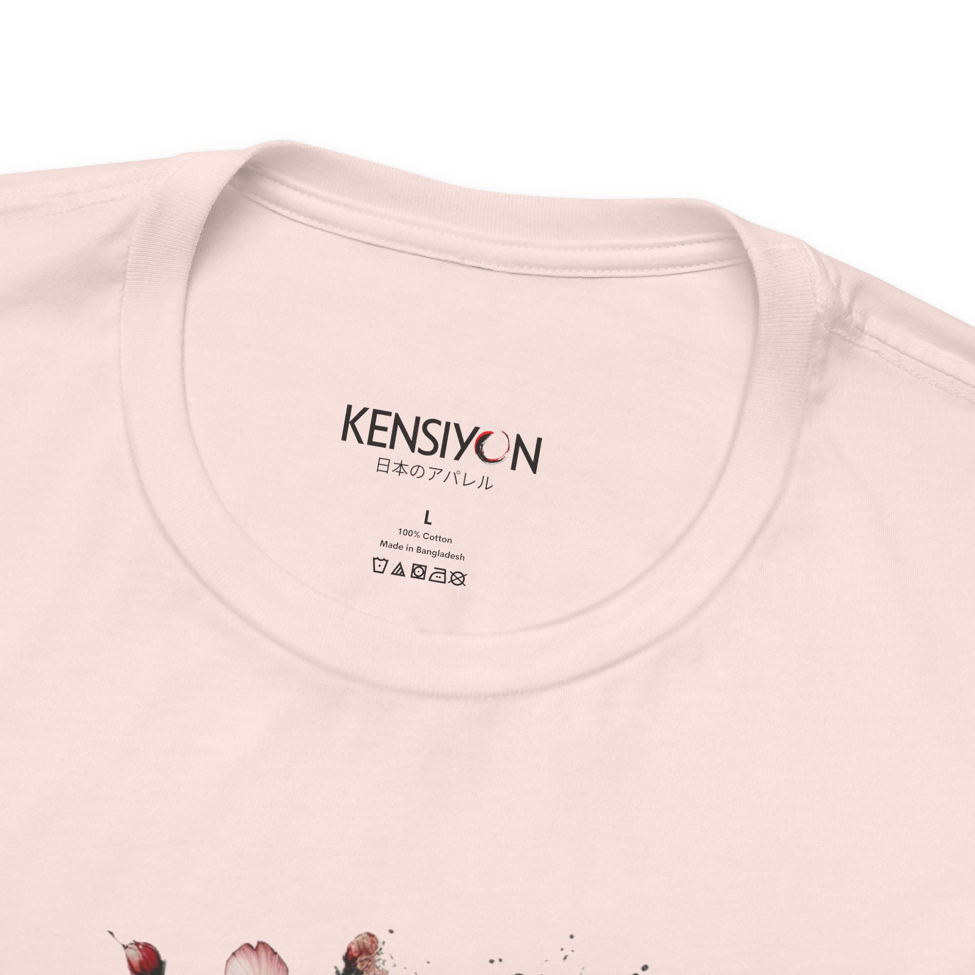 Koi Fish Sumi-e Swirl T-Shirt__Soft Pink__ Neck Label Unisex T-Shirt