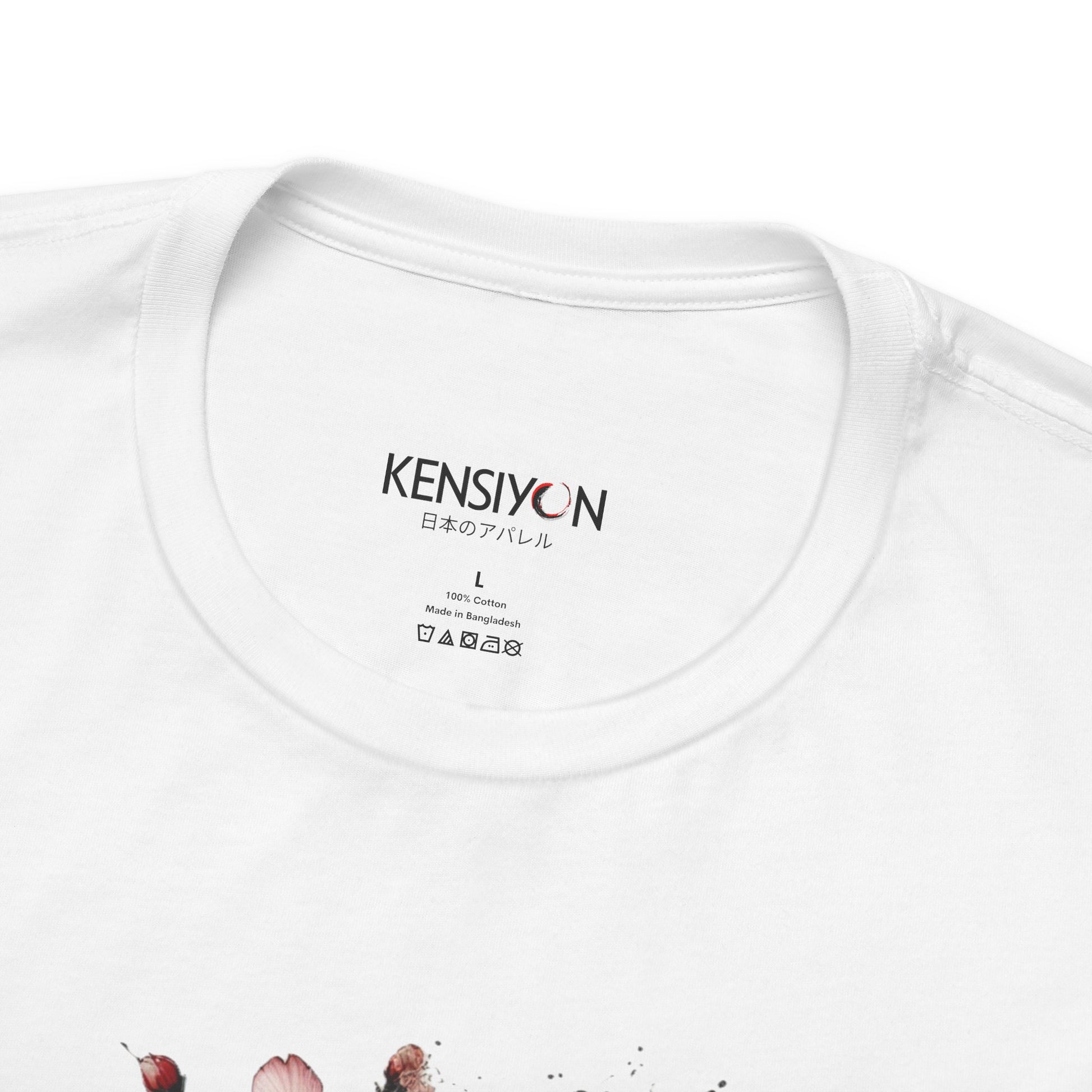 Koi Fish Sumi-e Swirl T-Shirt__White__ Neck Label Unisex T-Shirt