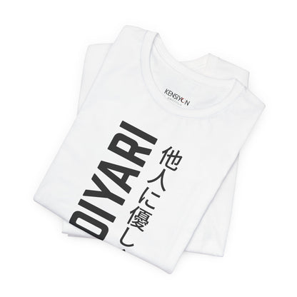 Omoiyari Mindset, Be Kind to Others T-Shirt__White__ Folded Unisex T-Shirt