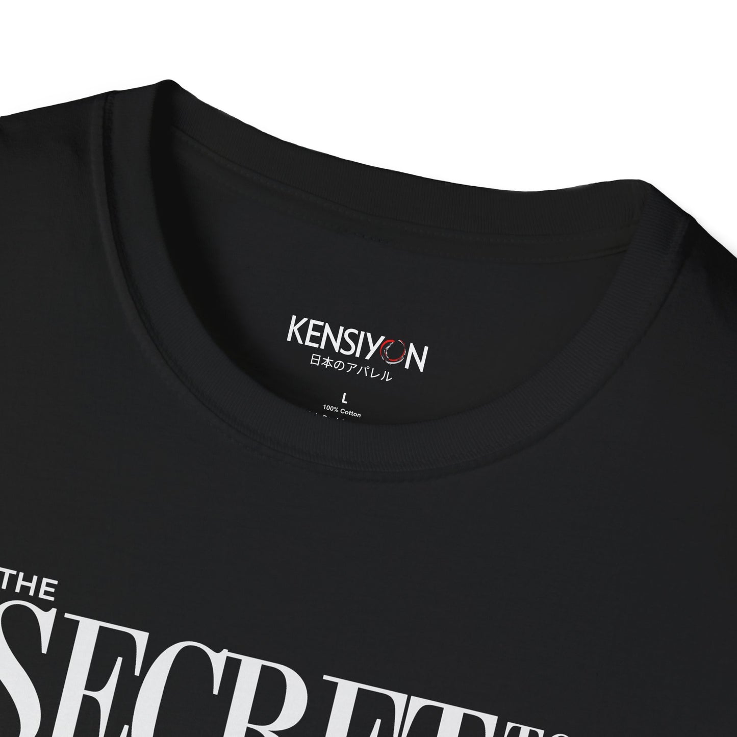 The Secret to Success, Never Stop Trying v1 Unisex T-Shirt__Black__ Neck Label Mockup