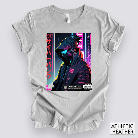 2057 Cyberpunks 18+ Streetwear T-Shirt__Athletic Heather__ Mockup Unisex T-Shirt
