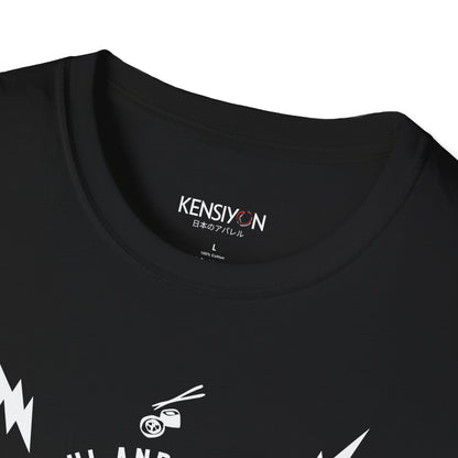 Sushi and Sashimi Typography Unisex T-Shirt__Black__ Neck Label Mockup