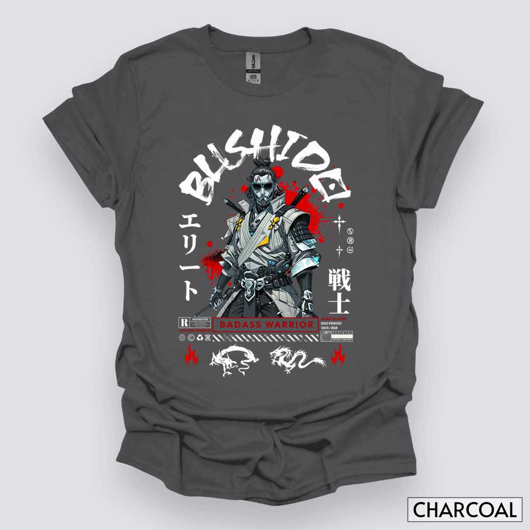 Badass_Bushido_Samurai_Warrior_Unisex_T-Shirt__Charcoal__Mockup