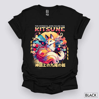 Kitsune_the_Nine-Tailed_Fox_Unisex_T-Shirt__Black__Mockup