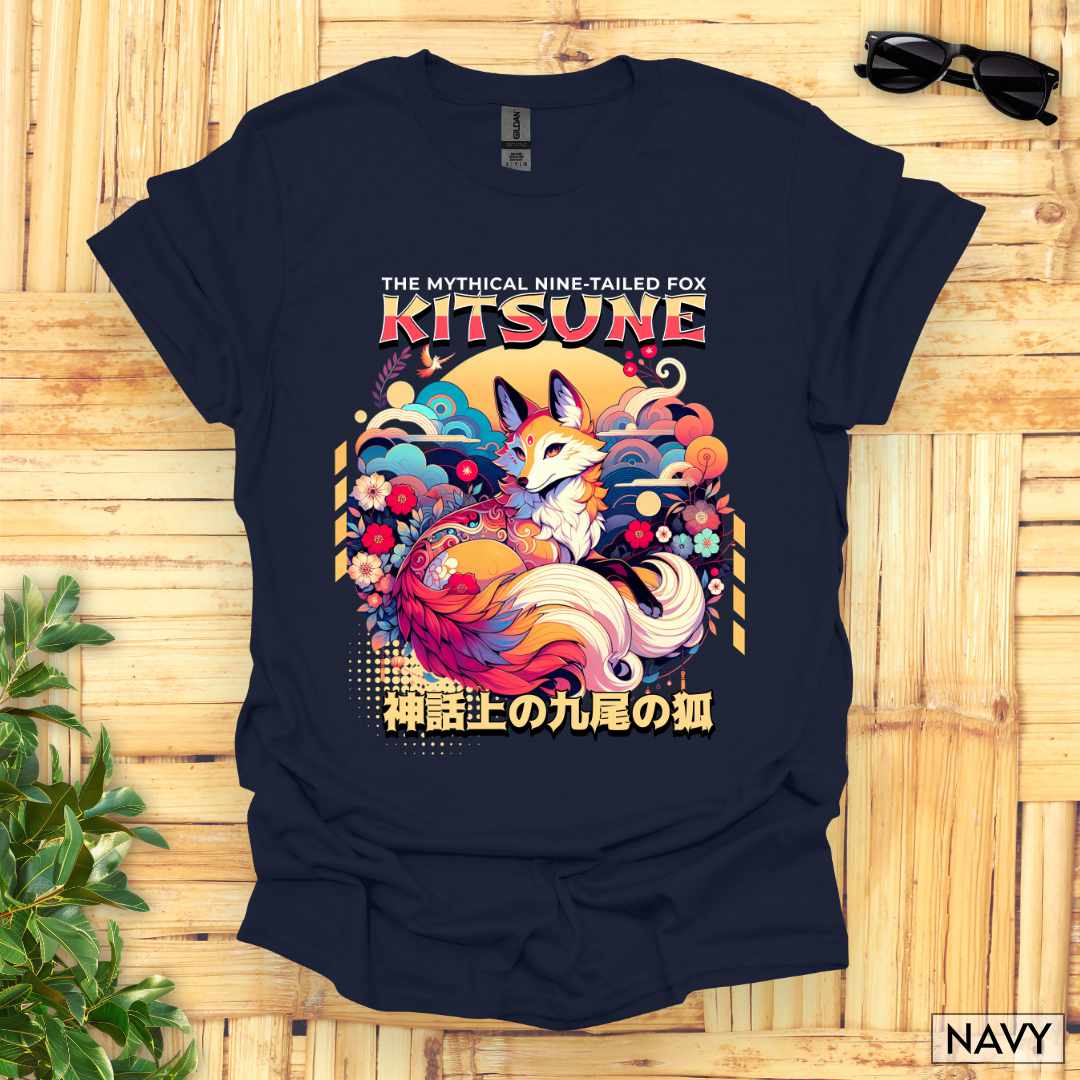 Kitsune_the_Nine-Tailed_Fox_Unisex_T-Shirt__Navy__FBIG_Mockup