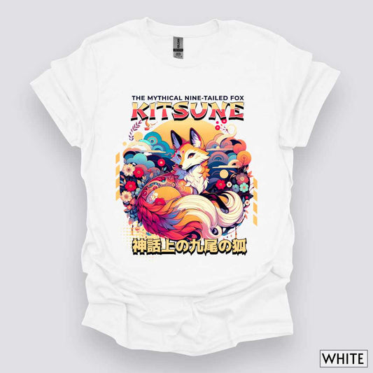 Kitsune_the_Nine-Tailed_Fox_Unisex_T-Shirt__White__Mockup
