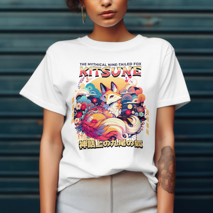 Kitsune_the_Nine-Tailed_Fox_Unisex_T-Shirt__White__Mockup_3