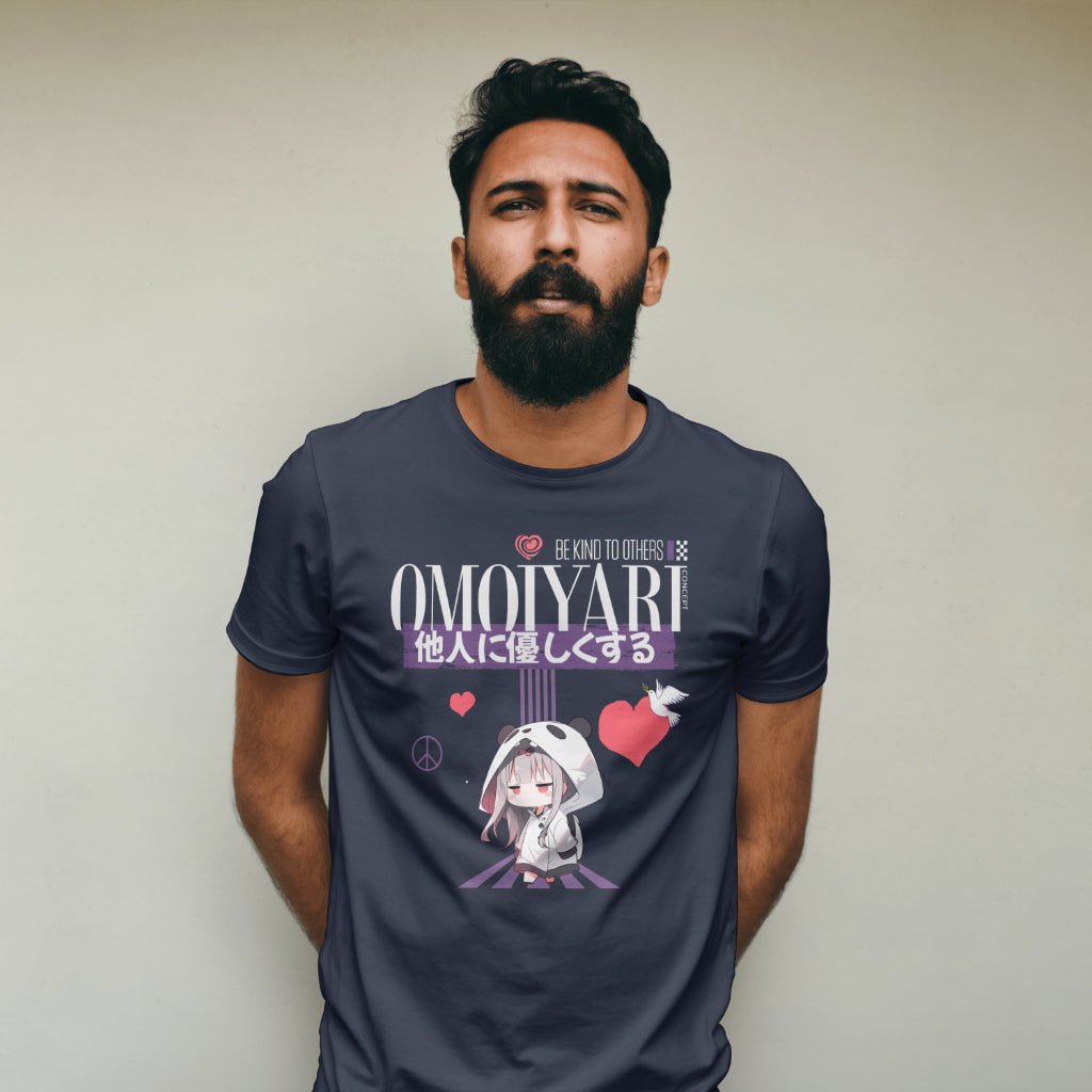 Omoiyari_Be_Kind_to_Others_Cutie_Unisex_T-Shirt__Navy__Mockup_1