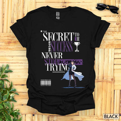 The_Secret_to_Success_Never_Stop_Trying_v1_Unisex_T-Shirt__Black__FBIG_Mockup