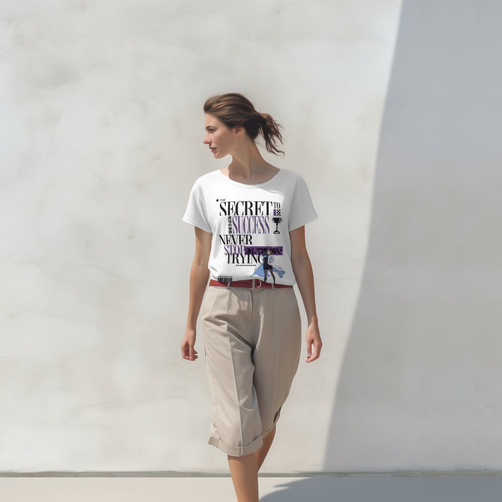 The_Secret_to_Success_Never_Stop_Trying_v1_Unisex_T-Shirt__White__Mockup_3
