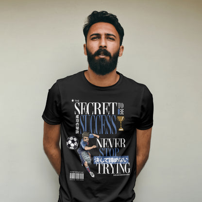 The_Secret_to_Success_Never_Stop_Trying_v2_Unisex_T-Shirt__Black__Mockup_2