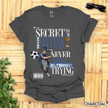 The_Secret_to_Success_Never_Stop_Trying_v2_Unisex_T-Shirt__Charcoal__FBIG_Mockup