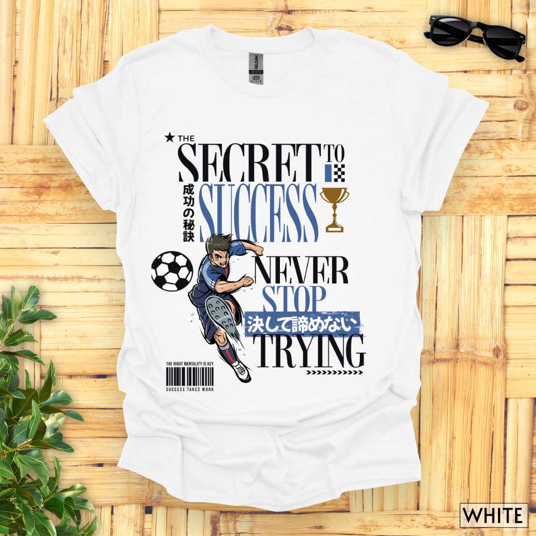 The_Secret_to_Success_Never_Stop_Trying_v2_Unisex_T-Shirt__White__FBIG_Mockup