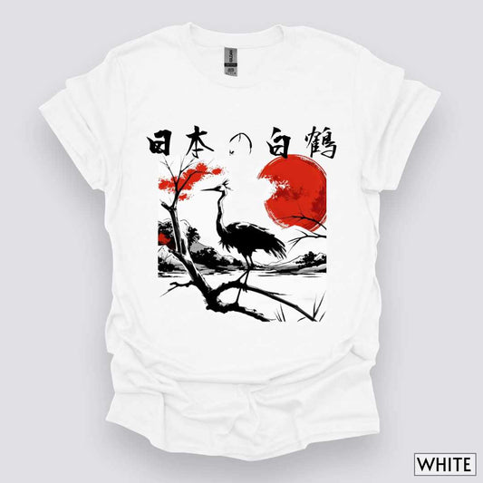 White_Crane_of_Japan_Unisex_T-Shirt__White__Mockup